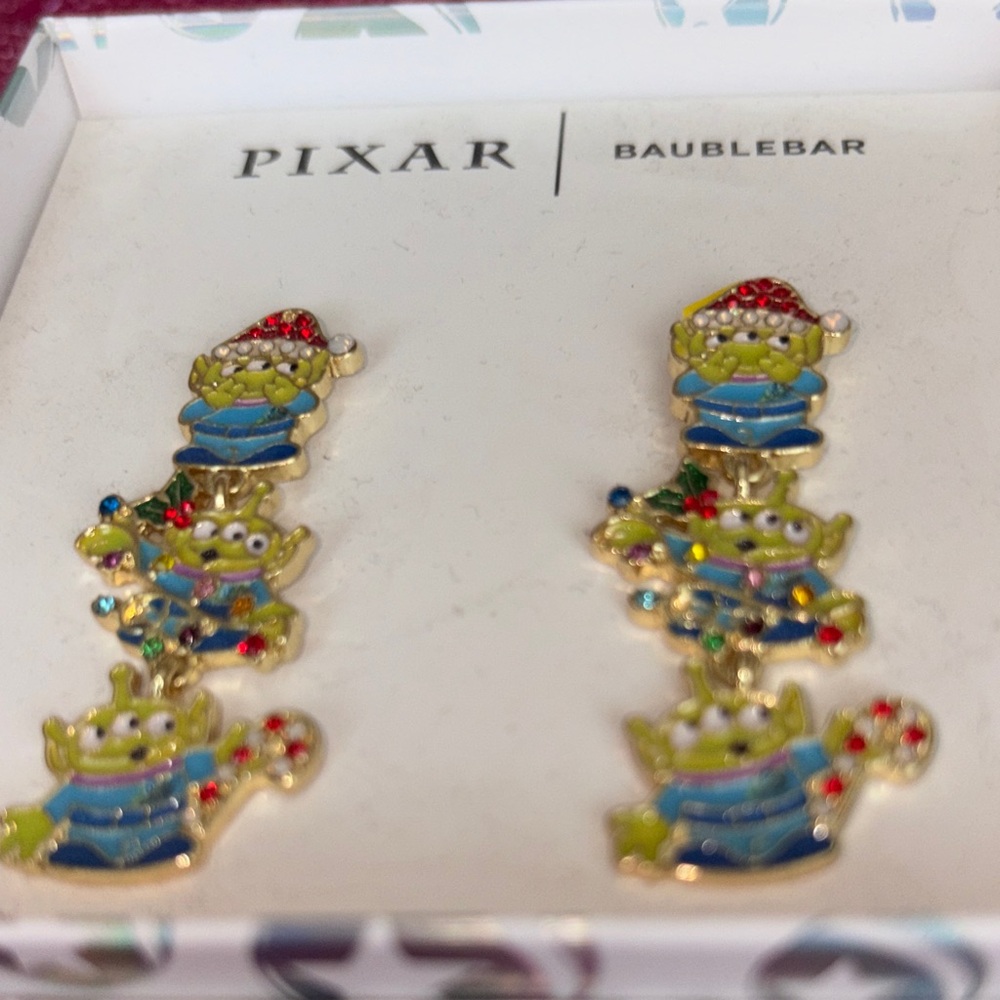 BaubleBar Pixar Alien Earrings - Gold with Multicolor Accents